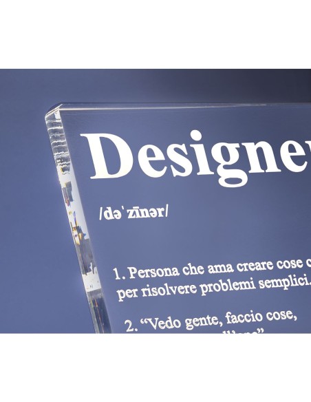 iPLEX Design - Lucilio Lampada Designer in plexiglass - Trasparente - 20x20x9 cm
