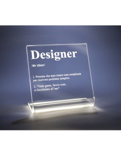 iPLEX Design - Lucilio Lampada Designer in plexiglass - Trasparente - 20x20x9 cm