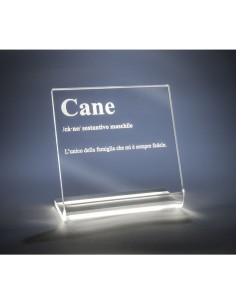 iPLEX Design - Lucilio Lampada Cane in plexiglass - Trasparente - 20x20x9 cm
