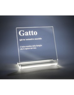 iPLEX Design - Lucilio Lampada Gatto in plexiglass - Trasparente - 20x20x9 cm