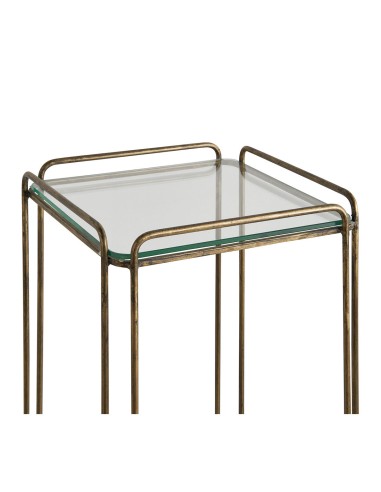 Blanc D' Ivoire - Trespolo Anatole vetro e metallo finitura ottone dorato cm 31,5x31,5x90