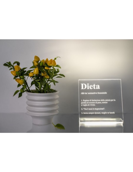 iPLEX Design - Lucilio Lampada Dieta in plexiglass - Trasparente - 20x20x9 cm