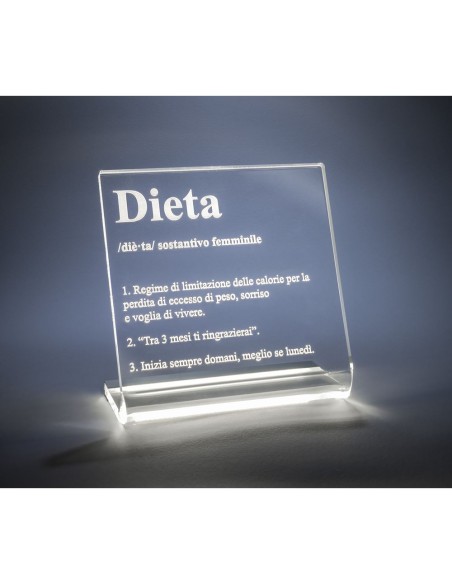 iPLEX Design - Lucilio Lampada Dieta in plexiglass - Trasparente - 20x20x9 cm