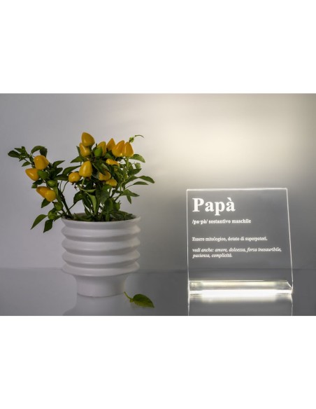 iPLEX Design - Lucilio Lampada Papa' in plexiglass - Trasparente - 20x20x9 cm