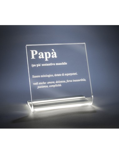 iPLEX Design - Lucilio Lampada Papa' in plexiglass - Trasparente - 20x20x9 cm