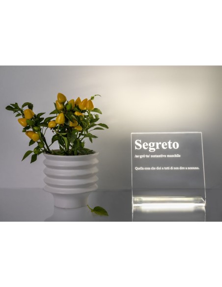 iPLEX Design - Lucilio Lampada Segreto in plexiglass - Trasparente - 20x20x9 cm