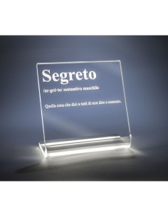 iPLEX Design - Lucilio Lampada Segreto in plexiglass - Trasparente - 20x20x9 cm