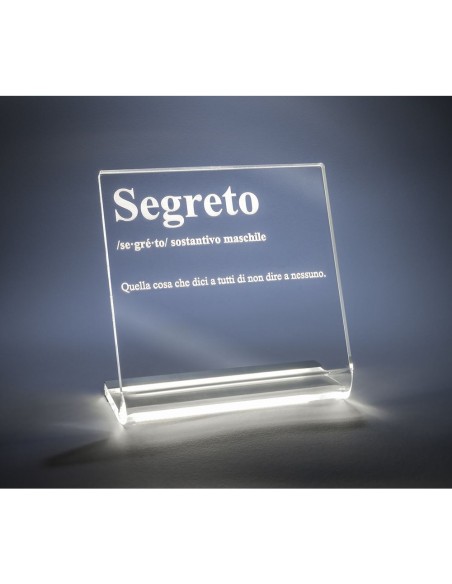iPLEX Design - Lucilio Lampada Segreto in plexiglass - Trasparente - 20x20x9 cm
