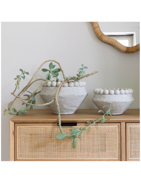 Blanc D' Ivoire - Cache-pot Aleo in cemento grigio chiaro dia. 23,5x23,5x15 h
