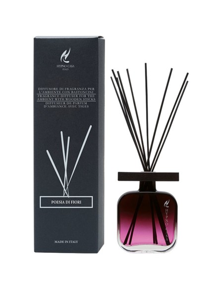 HYPNO - Diffusore con Bastoncini Quadrato 500 ml Poesia di Fiori