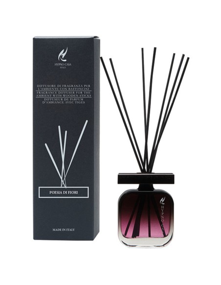 HYPNO - Diffusore con Bastoncini Quadrato 100 ml Poesia di Fiori