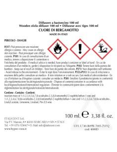 HYPNO - Diffusore con Bastoncini Quadrato 100 ml Cuore di Bergamotto 2