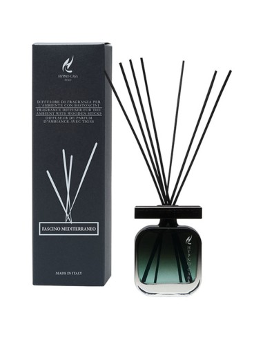 HYPNO - Diffusore con Bastoncini Quadrato 100 ml Fascino Mediterraneo