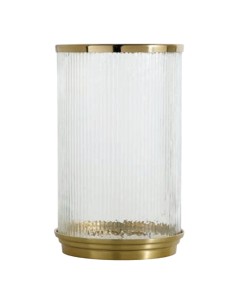 Blanc D' Ivoire - Portacandela OSCAR PM striato vetro e metallo oro dia 21,5x34