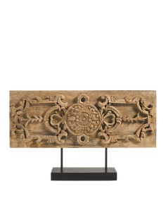 Blanc D' Ivoire - Statua ARABESQUES orizzontale su base in mango cm 58x10x35.5