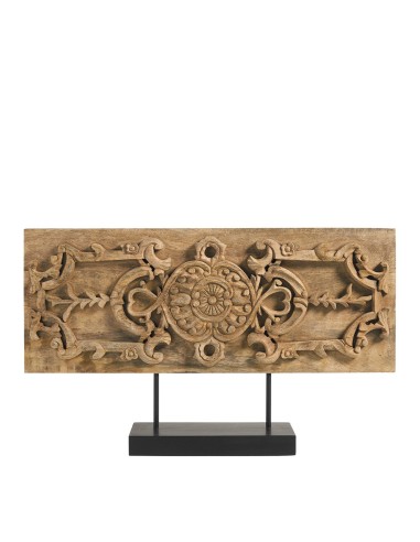 Blanc D' Ivoire - Statua ARABESQUES orizzontale su base in mango cm 58x10x35.5