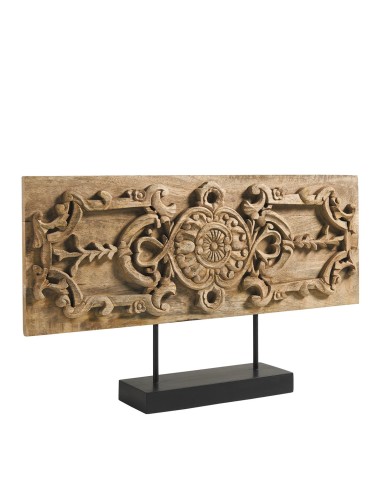 Blanc D' Ivoire - Statua ARABESQUES orizzontale su base in mango cm 58x10x35.5
