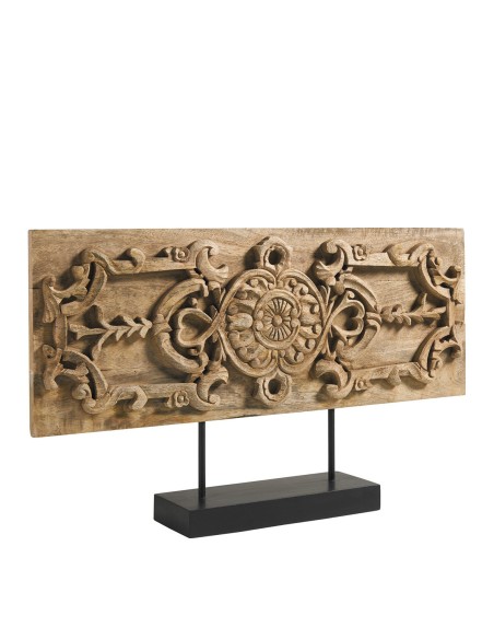 Blanc D' Ivoire - Statua ARABESQUES orizzontale su base in mango cm 58x10x35.5