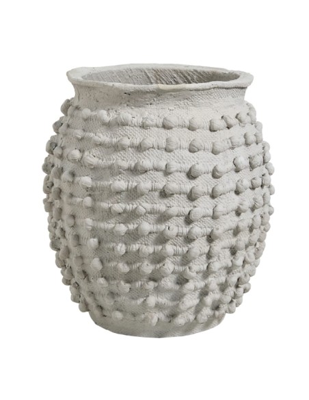 Blanc D' Ivoire - Cache-pot Cleia in cemento grigio chiaro dia 42x44 h