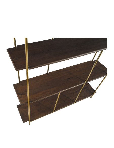 Blanc D' Ivoire - Libreria VICTOR in mango cerato finitura noce e metallo cm 161x41x190