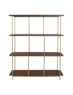 Blanc D' Ivoire - Libreria VICTOR in mango cerato finitura noce e metallo cm 161x41x190