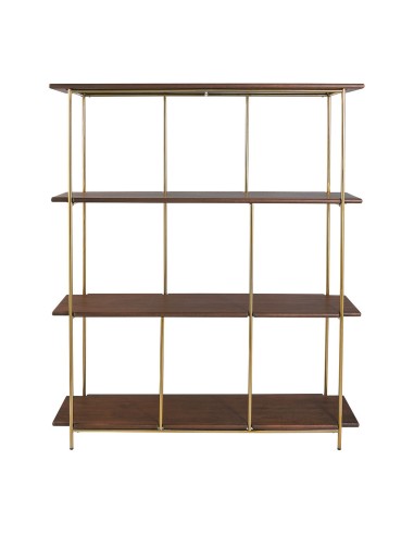 Blanc D' Ivoire - Libreria VICTOR in mango cerato finitura noce e metallo cm 161x41x190