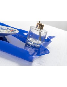 Iplex - Drappeggi d'autore Vassoio rettangolare blu in plexiglass drappeggiato a mano,. - 41x5x31 cm 2