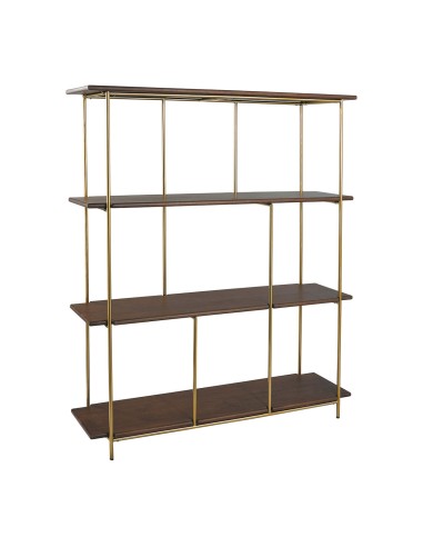 Blanc D' Ivoire - Libreria VICTOR in mango cerato finitura noce e metallo cm 161x41x190