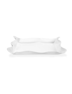 Iplex - Drappeggi d'autore Vassoio rettangolare bianco in plexiglass drappeggiato a mano,. - 41x5x31 cm 2