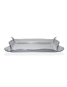 Iplex - Drappeggi d'autore Vassoio rettangolare fumè Trasparente in plexiglass drappeggiato a mano,. - 55x5x32 cm