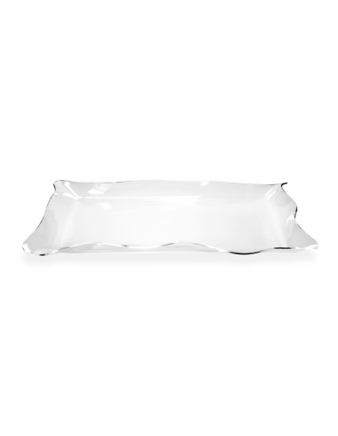 Iplex - Drappeggi d'autore Vassoio rettangolare Trasparente in plexiglass drappeggiato a mano,. - 55x5x32 cm