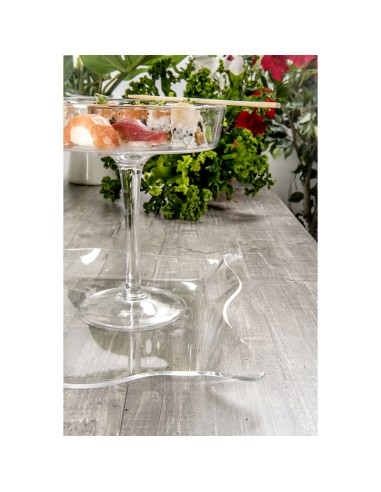 Iplex - Drappeggi d'autore Vassoio rettangolare Trasparente in plexiglass drappeggiato a mano,. - 55x5x32 cm