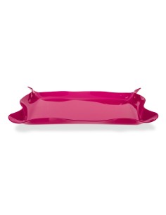 Iplex - Drappeggi d'autore Vassoio rettangolare fuxia in plexiglass drappeggiato a mano,. - 55x5x32 cm