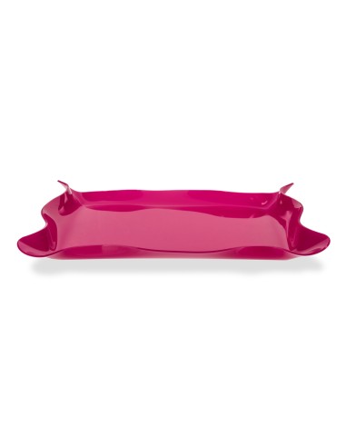 Iplex - Drappeggi d'autore Vassoio rettangolare fuxia in plexiglass drappeggiato a mano,. - 55x5x32 cm