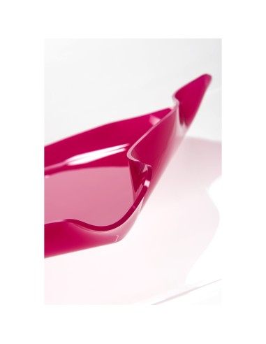 Iplex - Drappeggi d'autore Vassoio rettangolare fuxia in plexiglass drappeggiato a mano,. - 55x5x32 cm