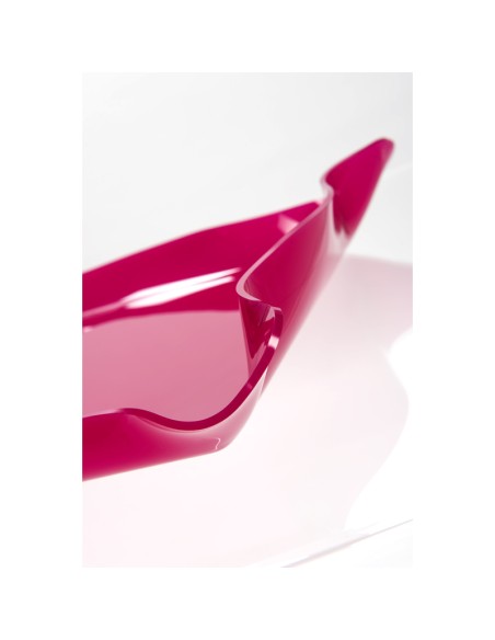 Iplex - Drappeggi d'autore Vassoio rettangolare fuxia in plexiglass drappeggiato a mano,. - 55x5x32 cm