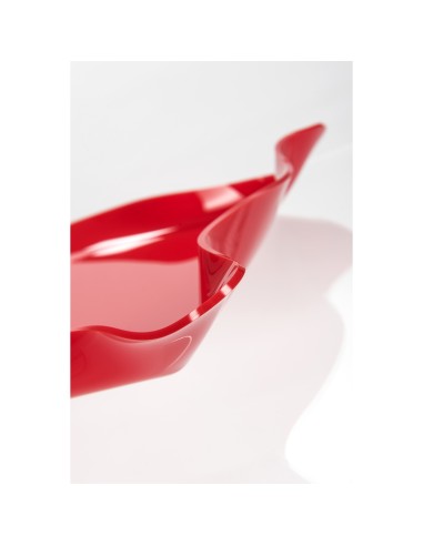 Iplex - Drappeggi d'autore Vassoio rettangolare rosso in plexiglass drappeggiato a mano,. - 55x5x32 cm