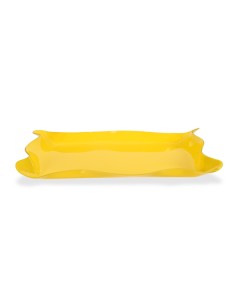Iplex - Drappeggi d'autore Vassoio rettangolare giallo in plexiglass drappeggiato a mano,. - 55x5x32 cm