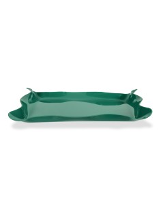 Iplex - Drappeggi d'autore Vassoio rettangolare verde scuro in plexiglass drappeggiato a mano,. - 55x5x32 cm