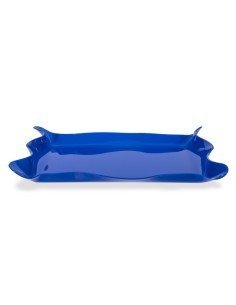 Iplex - Drappeggi d'autore Vassoio rettangolare blu in plexiglass drappeggiato a mano,. - 55x5x32 cm