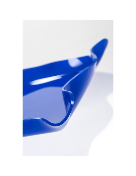 Iplex - Drappeggi d'autore Vassoio rettangolare blu in plexiglass drappeggiato a mano,. - 55x5x32 cm