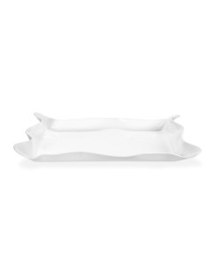 Iplex - Drappeggi d'autore Vassoio rettangolare bianco in plexiglass drappeggiato a mano,. - 55x5x32 cm 2