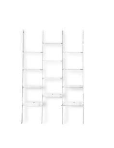 Iplex - Step Libreria tripla scala in plexiglass Trasparente,. - ideale per arredo bagno cucina casa - 121x185x36 cm 2