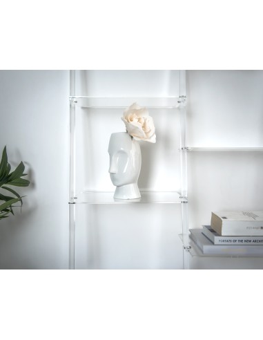 Iplex - Step Libreria tripla scala in plexiglass Trasparente,. - ideale per arredo bagno cucina casa - 121x185x36 cm