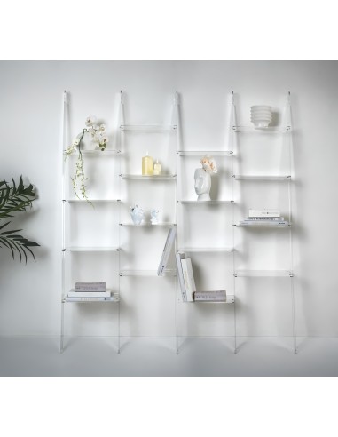 Iplex - Step Libreria quadrupla scala in plexiglass Trasparente,. - ideale per arredo bagno cucina casa - 161x185x36 cm