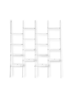 Iplex - Step Libreria quadrupla scala in plexiglass Trasparente,. - ideale per arredo bagno cucina casa - 161x185x36 cm