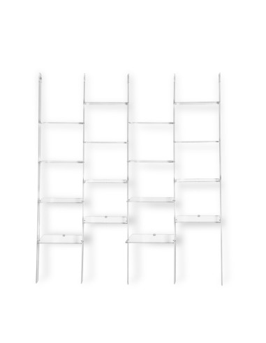 Iplex - Step Libreria quadrupla scala in plexiglass Trasparente,. - ideale per arredo bagno cucina casa - 161x185x36 cm