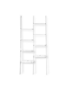 Iplex - Step Libreria doppia scala in plexiglass Trasparente,. - ideale per arredo bagno cucina casa - 81x185x36 cm 2