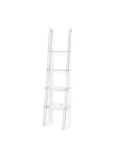 Iplex - Step Libreria a forma di scala in plexiglass Trasparente,. - ideale per arredo bagno cucina casa - 41x185x36 cm