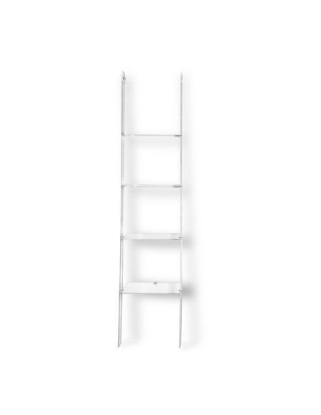 Iplex - Step Libreria a forma di scala in plexiglass Trasparente,. - ideale per arredo bagno cucina casa - 41x185x36 cm